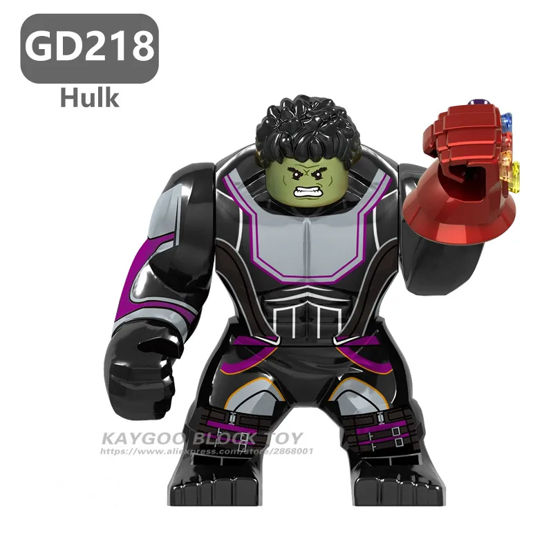 Hulk Одна распродажа, Большие Супер герои, анти Веном, танос, калл, обсидиан, Халк, Бастер, Человек-паук, Бэтмен, Бэйн, фигурка, модель, строительные блоки, игрушки - Цвет: Hulk