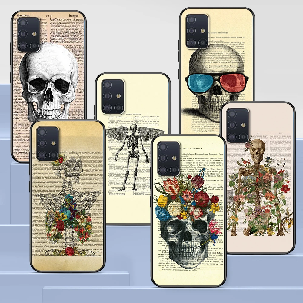 

Skull With Roses Case for Samsung Galaxy A51 A12 A21s A71 A52 A31 A32 A02s A72 A11 A41 A22 A01 A42 A91 A21 A81 Black Soft Cover