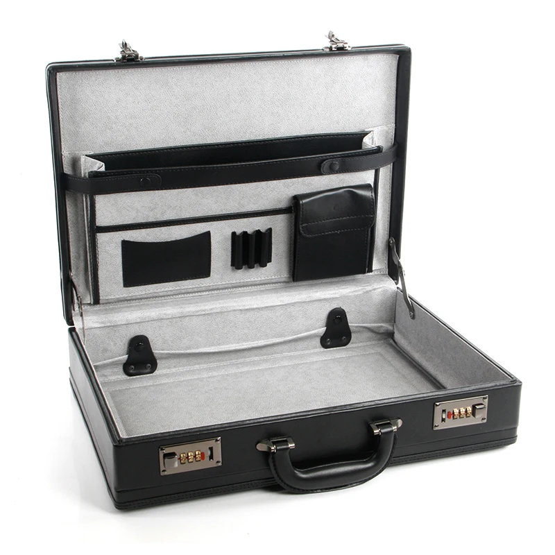 Мужской винтажный черный ящик для инструментов портфель багажа деловой с