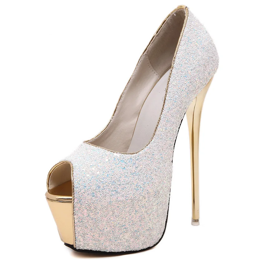 

Nightclub Black Fashion Temperament heel Women Shoes Fine Sexy Super High