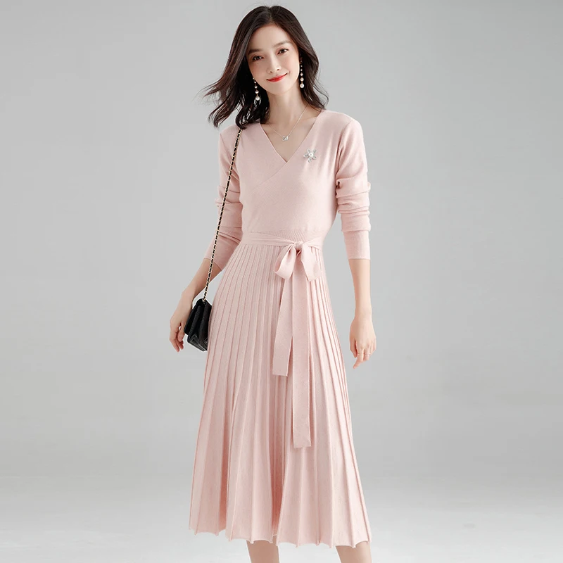 Mozuleva Новое модное женское трикотажное плиссированное платье 2020 весеннее плотное