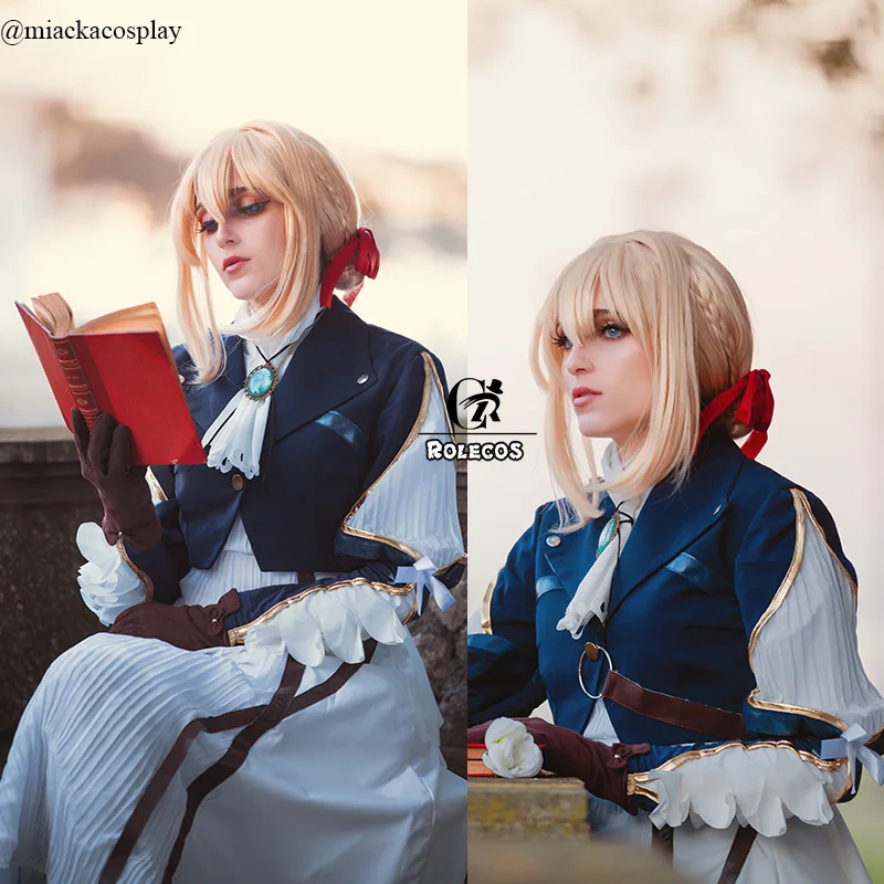 ROLECOS японский аниме фиолетовый Evergarden Косплей Костюм женский для косплея платье