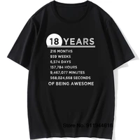 vintage 18th birthday gift idea t shirt 18 years old of being awesome anniversary t shirt cotton youth boy present tops tees