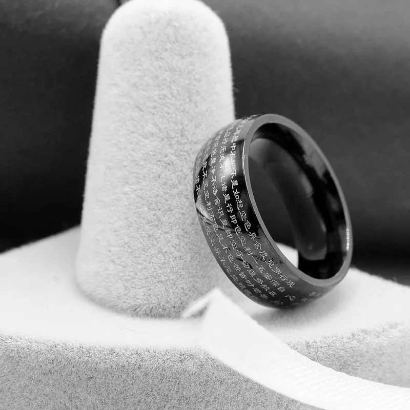 Будда Писания мужчины праджна парамита нержавеющая сталь унисекс кольцо на