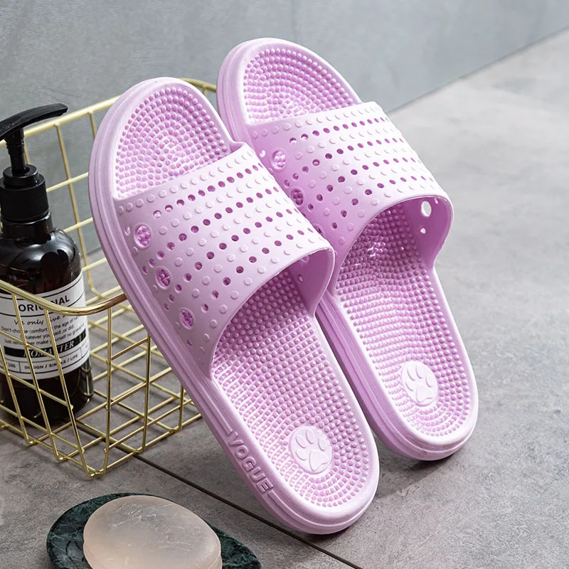 

Couple House Women Massage Slippers Soft Sole Non Slip Indoor Bathroom Shower Solid Slides Home Simple Ladies Shoes Men Summer