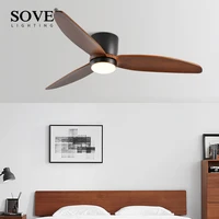 sove modern led wood blade ceiling fans with remote control simple bedroom living room ceiling light fan home fan lamp 220v