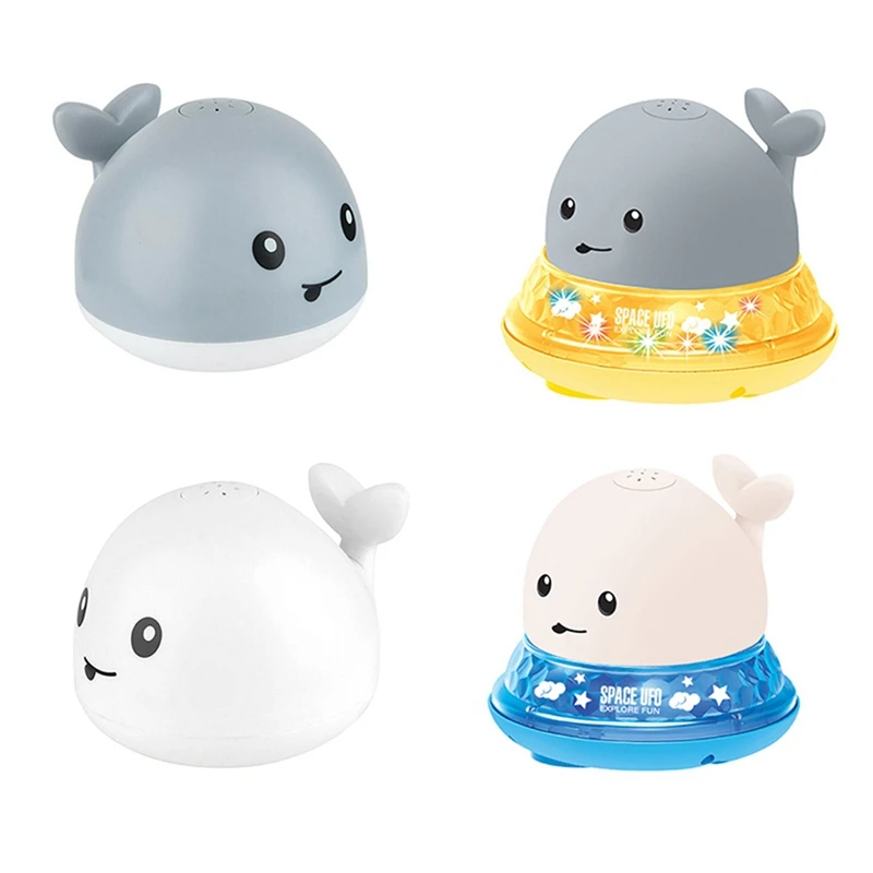 

2 In 1 Bathroom Water Spray Toys for Children Cute Whale Induction Pool Spray Ball Bathing Toy with Light
