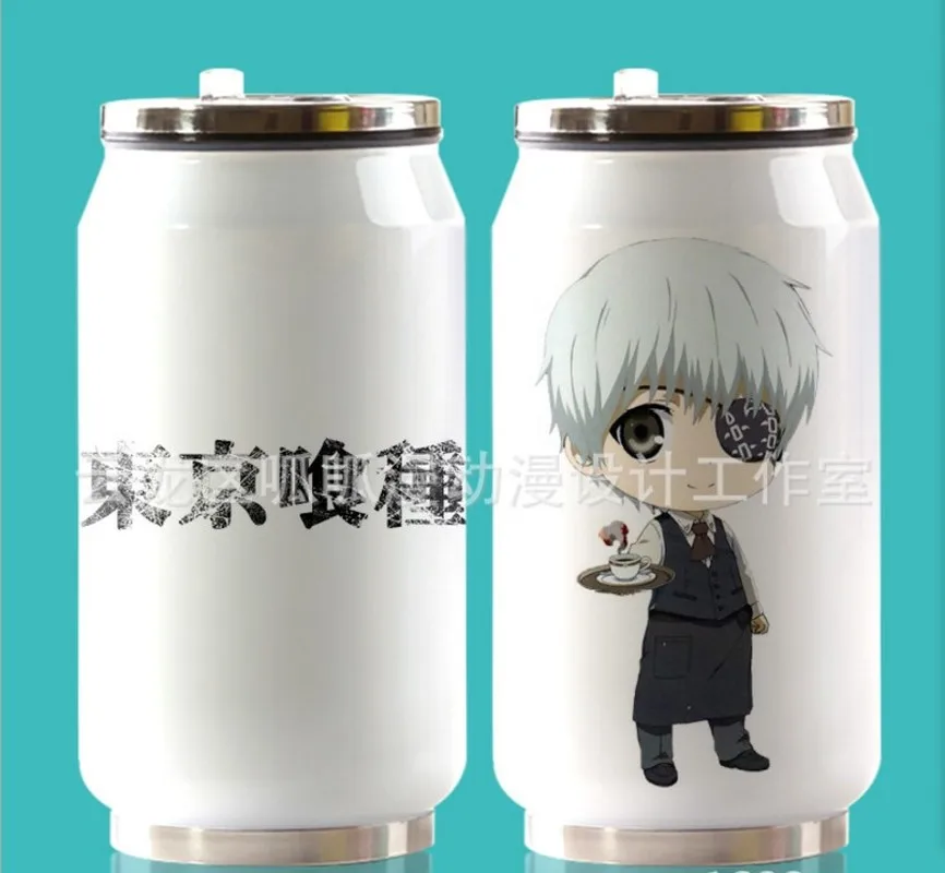 

HOT Anime Tokyo Ghoul Cup Around Vacuum Cup Stainless Steel Zip-top Can Water Bottle Insulated Cup