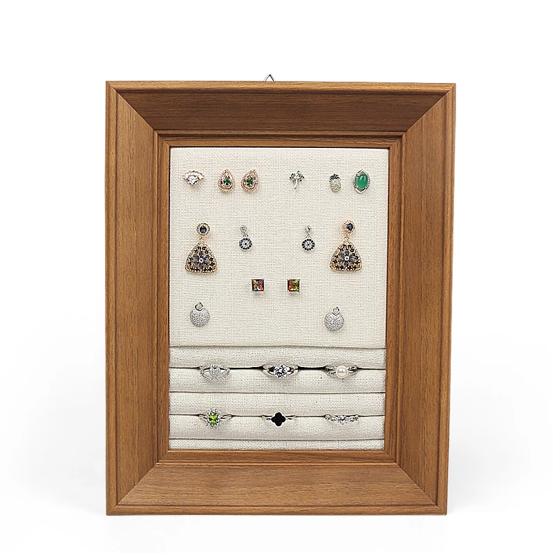 

Подставка для демонстрации сережек, висячая фоторамка цвета хаки из каучука, для ювелирных изделий, колец, подвесок, слотов для карт, льняна...