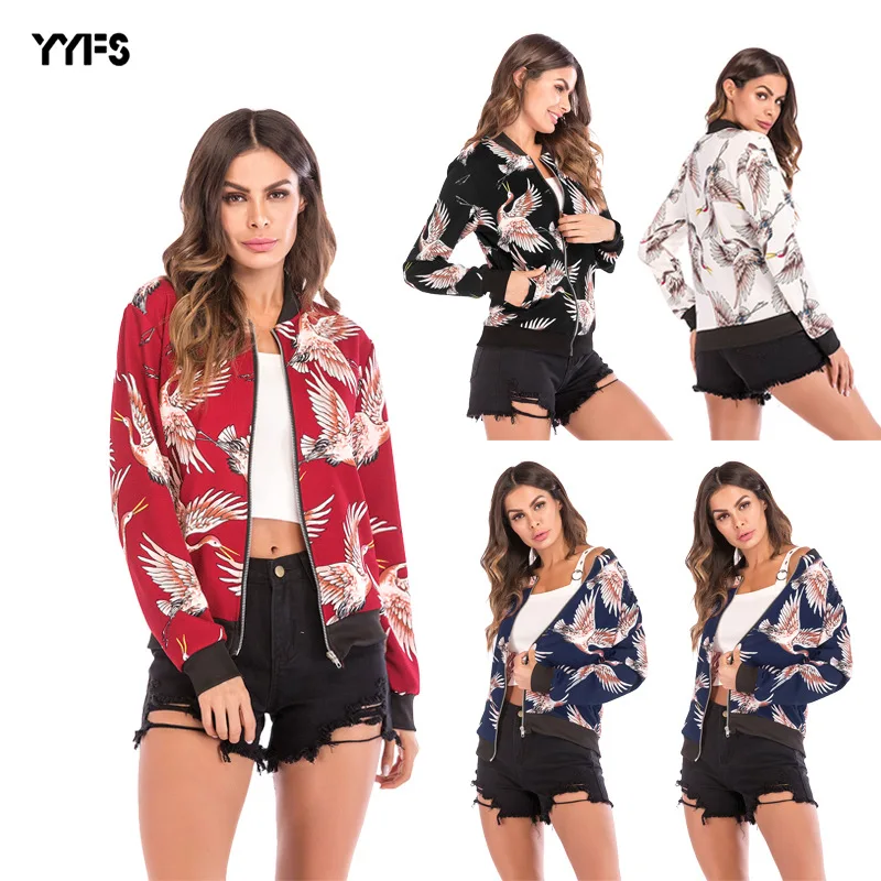 2020 Brand Spring New Long Sleeve Casual Baseball Jackets fashion Print Zipper Women Women's Sweatshirt | Женская одежда