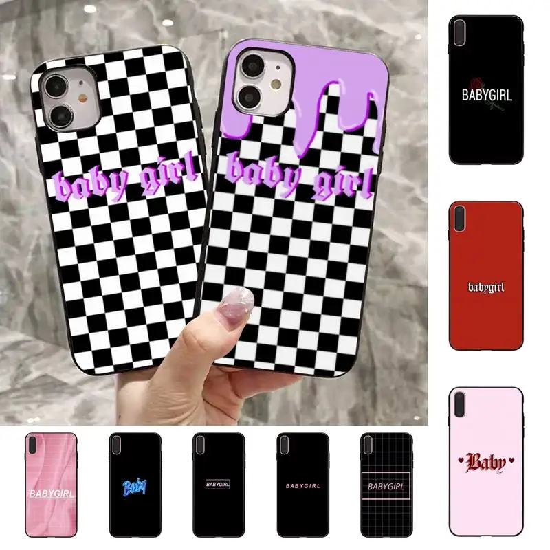 

BABY Babe babygirl honey line Text art Phone Case For iPhone 11 12 13 8 7 6 6S Plus X XS MAX 5 5S SE 2020 XR 11 pro DIY