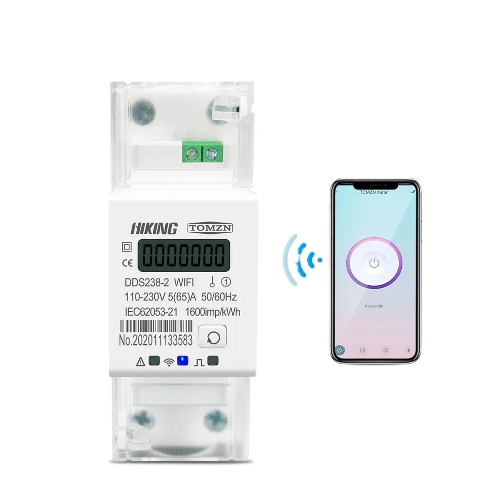 

Single Phase 65A Din Rail WIFI Smart Energy Meter timer Power Consumption Monitor kWh Meter Wattmeter 110V 220V 50/60Hz