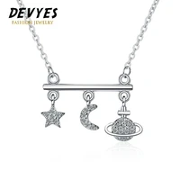 planet set chain female forest diamond star moon necklace simple fashion personality short clavicle chain women
