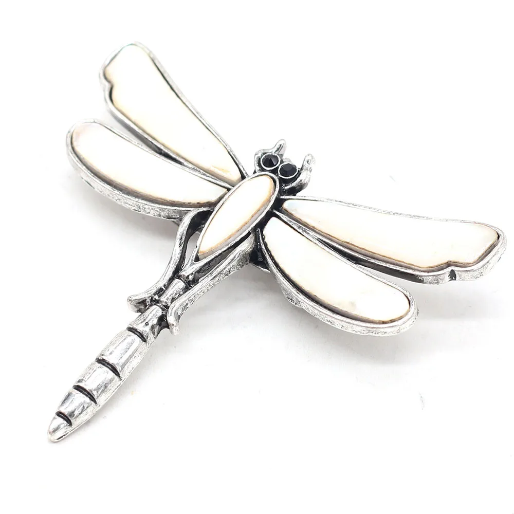 

Fashion Dragonfly Shell Brooches for Women Men Tibetan silver Alloy Insect Animal Brooch Pin Series Jewelry Wholesale