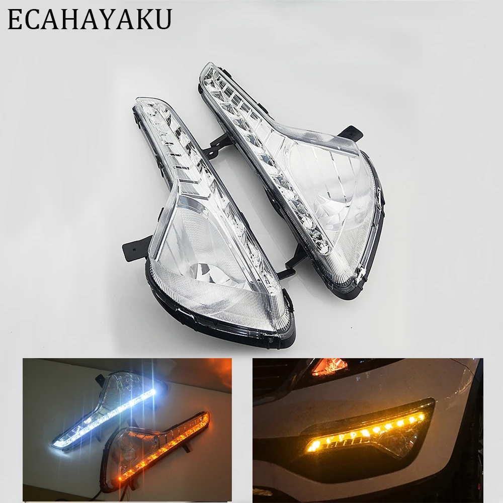 

2 Pcs LED Daytime Running Light Driving Light DRL Fog Lamp Cover Car-styling For KIA Sportage DRL 2011 2012 2013 2014