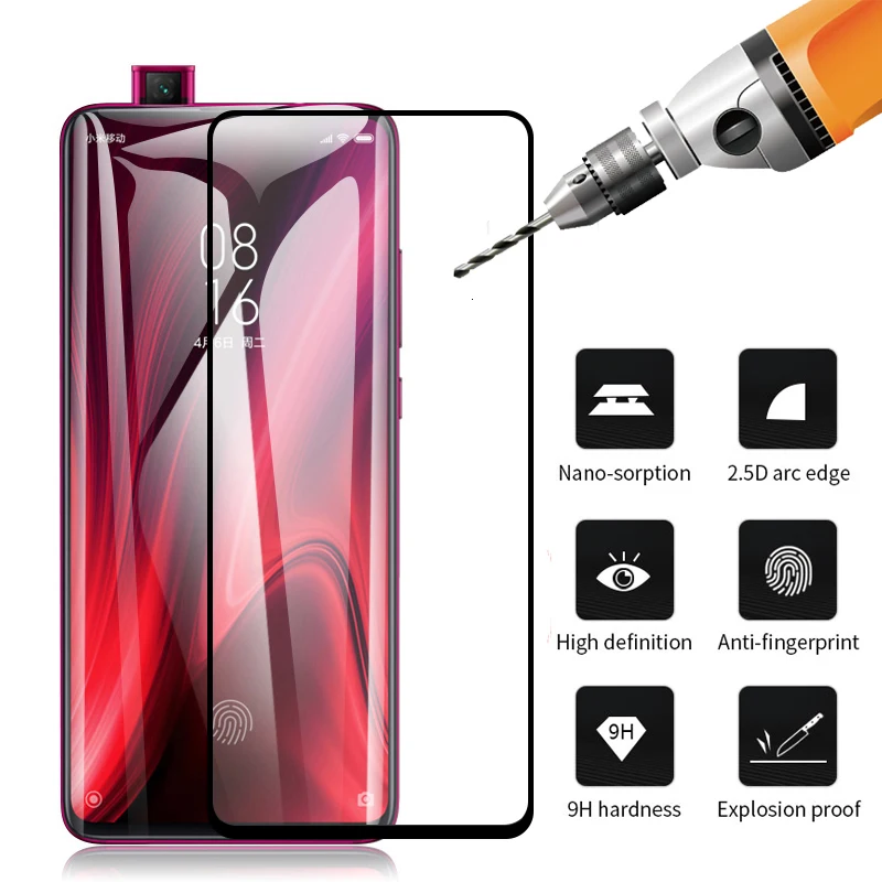5D полное покрытие закаленное стекло для Xiaomi Mi9T Pro 9SE Mi8 Lite Защита экрана Redmi K20 Note 8 7 6