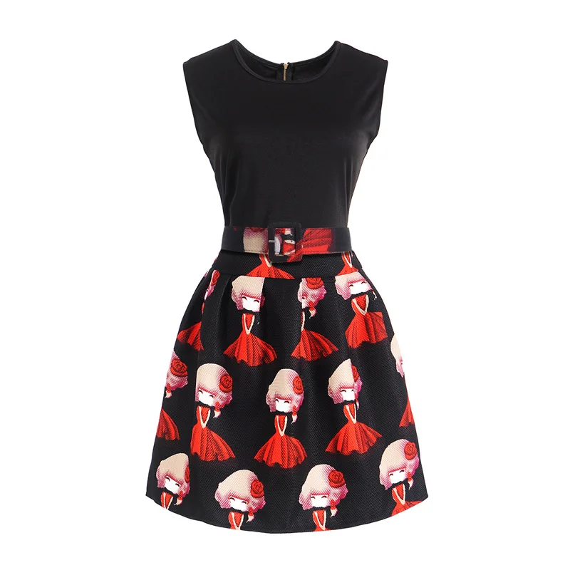 

Top quality Colorful Red flowers women's dresses clothes