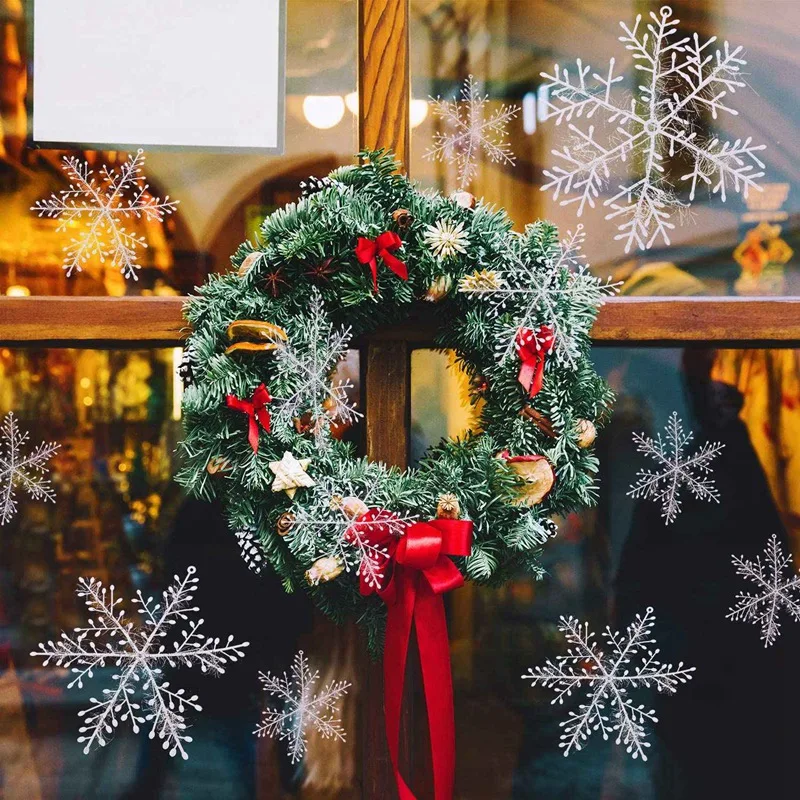 

150 PCS Christmas White Snowflake Shape Hanging Christmas Tree 11CM Ornament Window Decoration Accessories