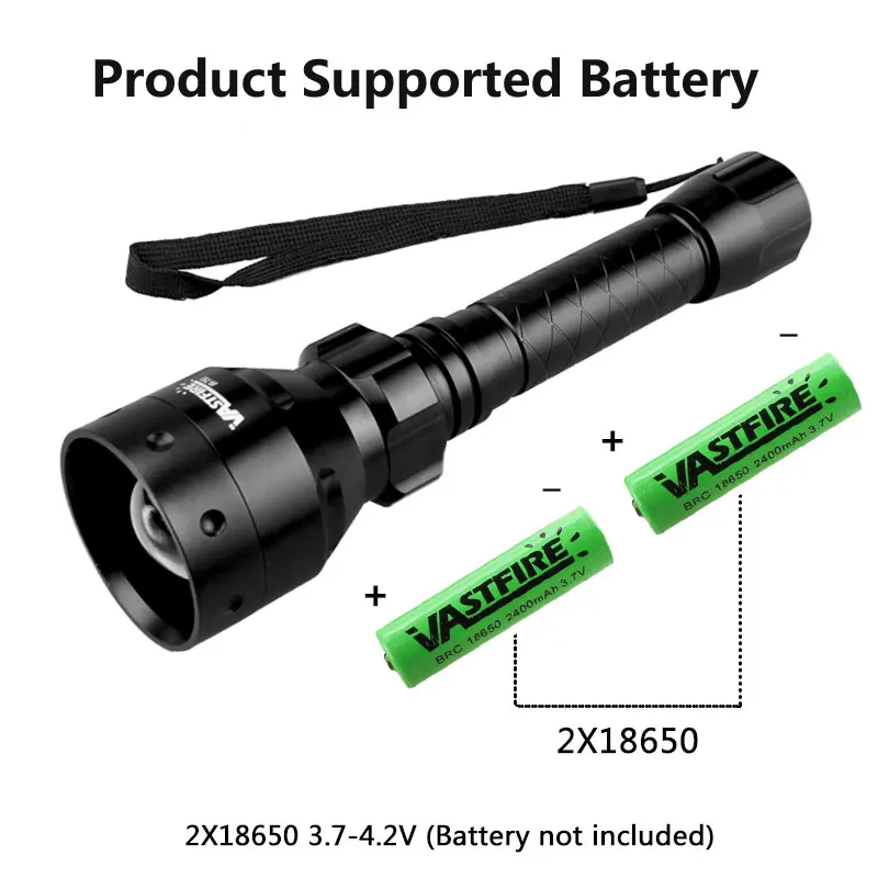 Светодиодный фонарик для охоты T50 белый свет фонарь с фокусировкой 1 режим