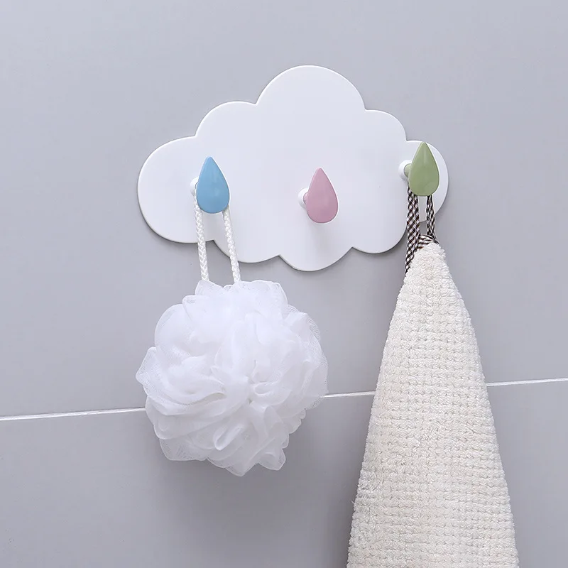 Милые облачки 3 крючка клейкая кухонная настенная подвесная креативная
