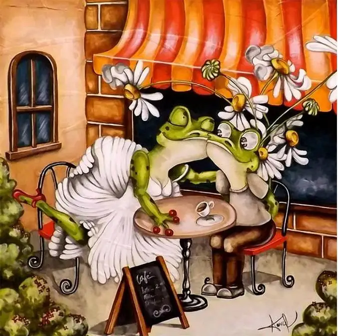 5D Алмазная мозаика полная вышивка пара лягушек купание сделай сам алмазная