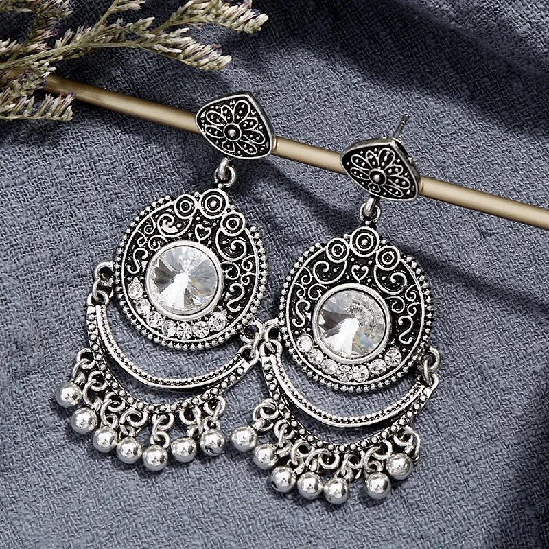 Женские винтажные серьги Crazy Feng этнические ажурные подвески в виде сердца из