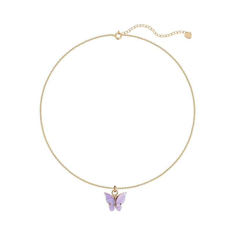

Simple and Fresh Butterfly Necklace for Women Ins Niche Design Clavicle Chain Graceful Online Influencer Long Necklace Pendant
