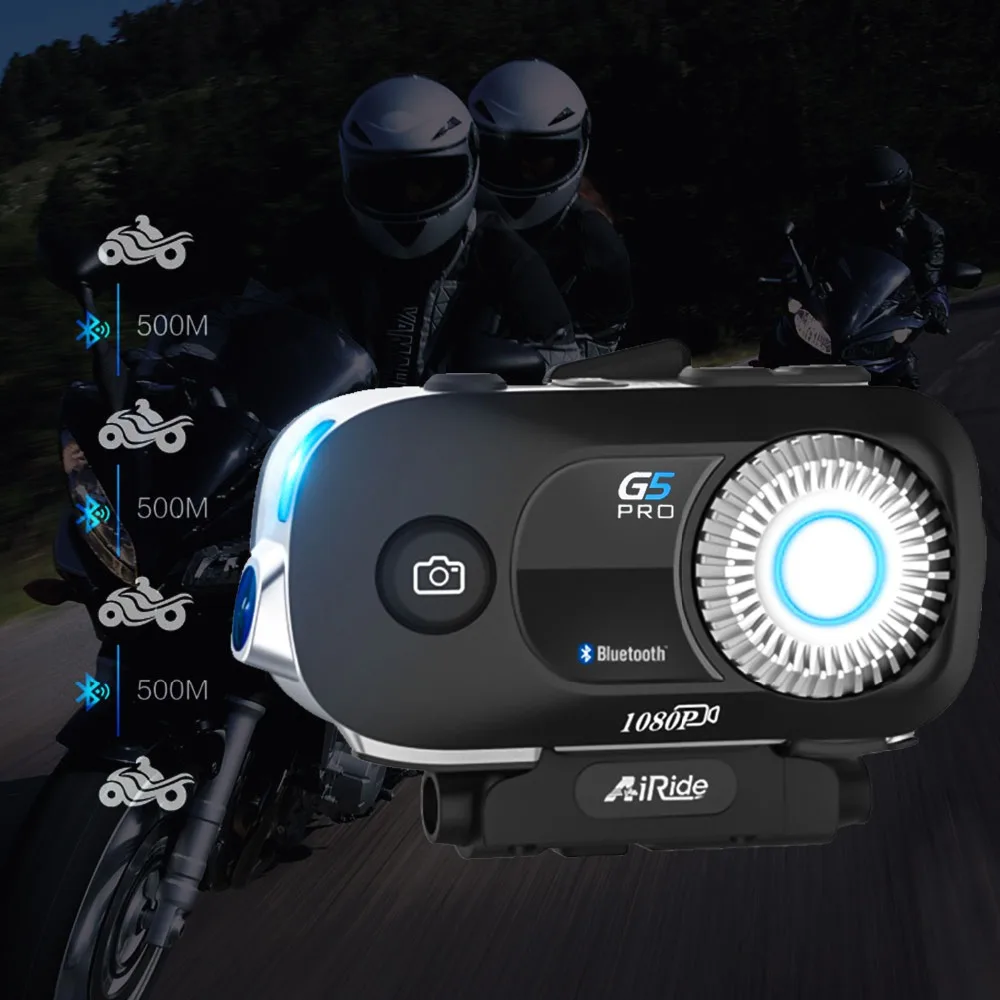 G5 Pro мотоциклетный шлем домофон 1080P видео рекордер WiFi камера Мото шлем гарнитура Bluetooth группа BT Interphone