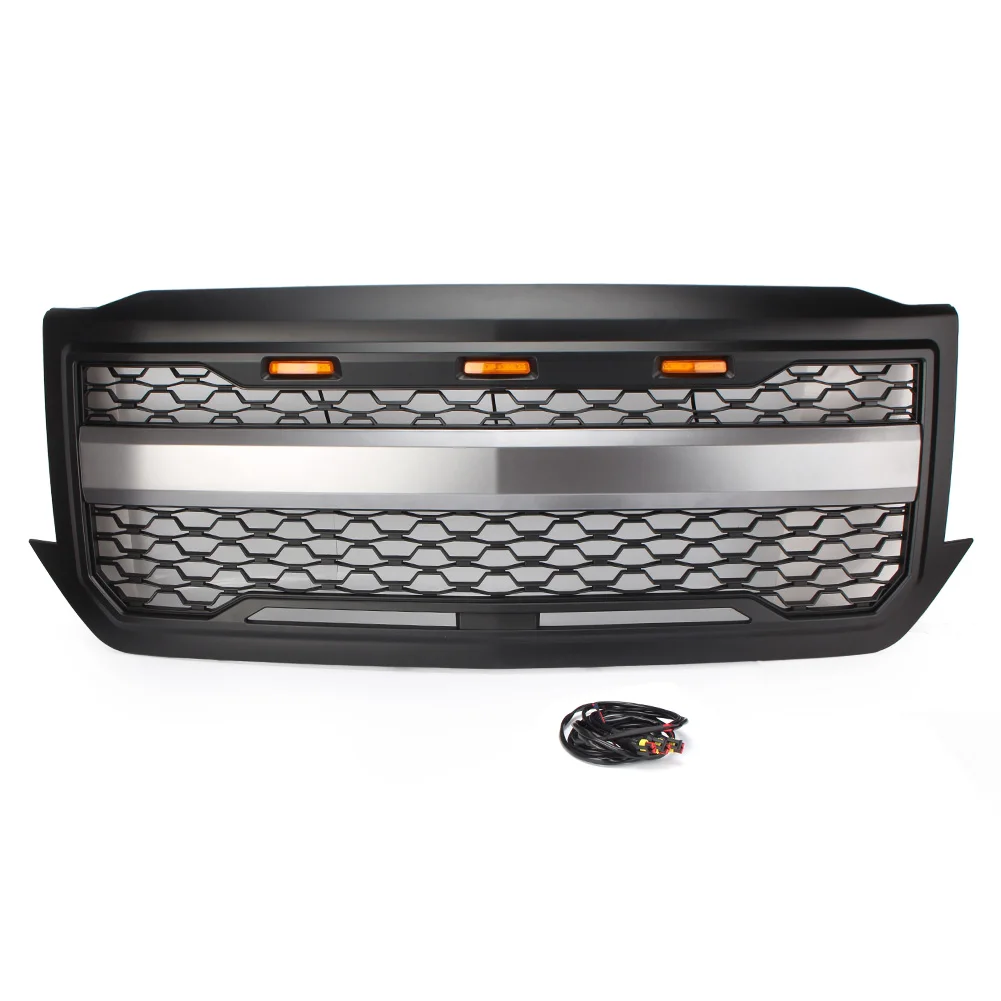 Решетка гриля передняя с желтым светильник том для CHEVROLET Silverado 1500 2016 2017 2018 Silverado1500