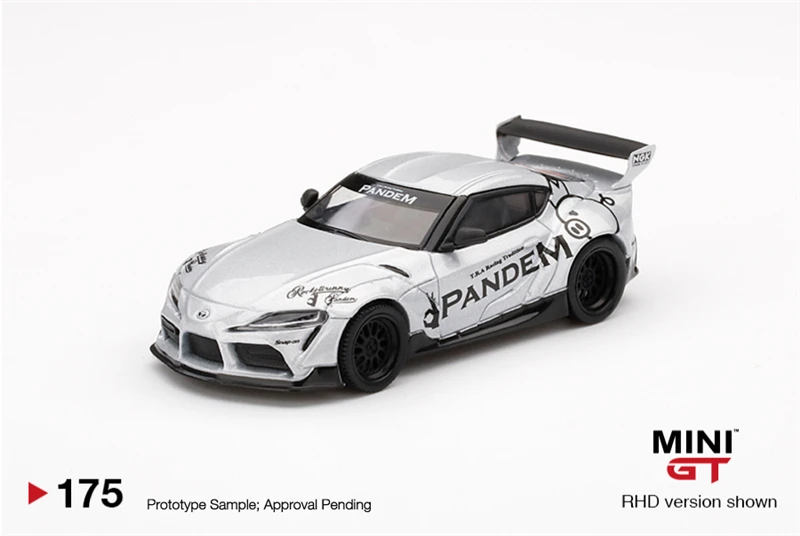MINI GT 1:64 Toyota GR Supra Pandem V1.0 Серебряная модель автомобиля LHD/ RHD|Наземный транспорт| |