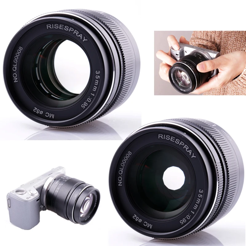 Увеличивающий объектив RISESPRAY 35 мм f0.95 Mark III для камеры Olympus PANASONIC m4/3 лидер продаж