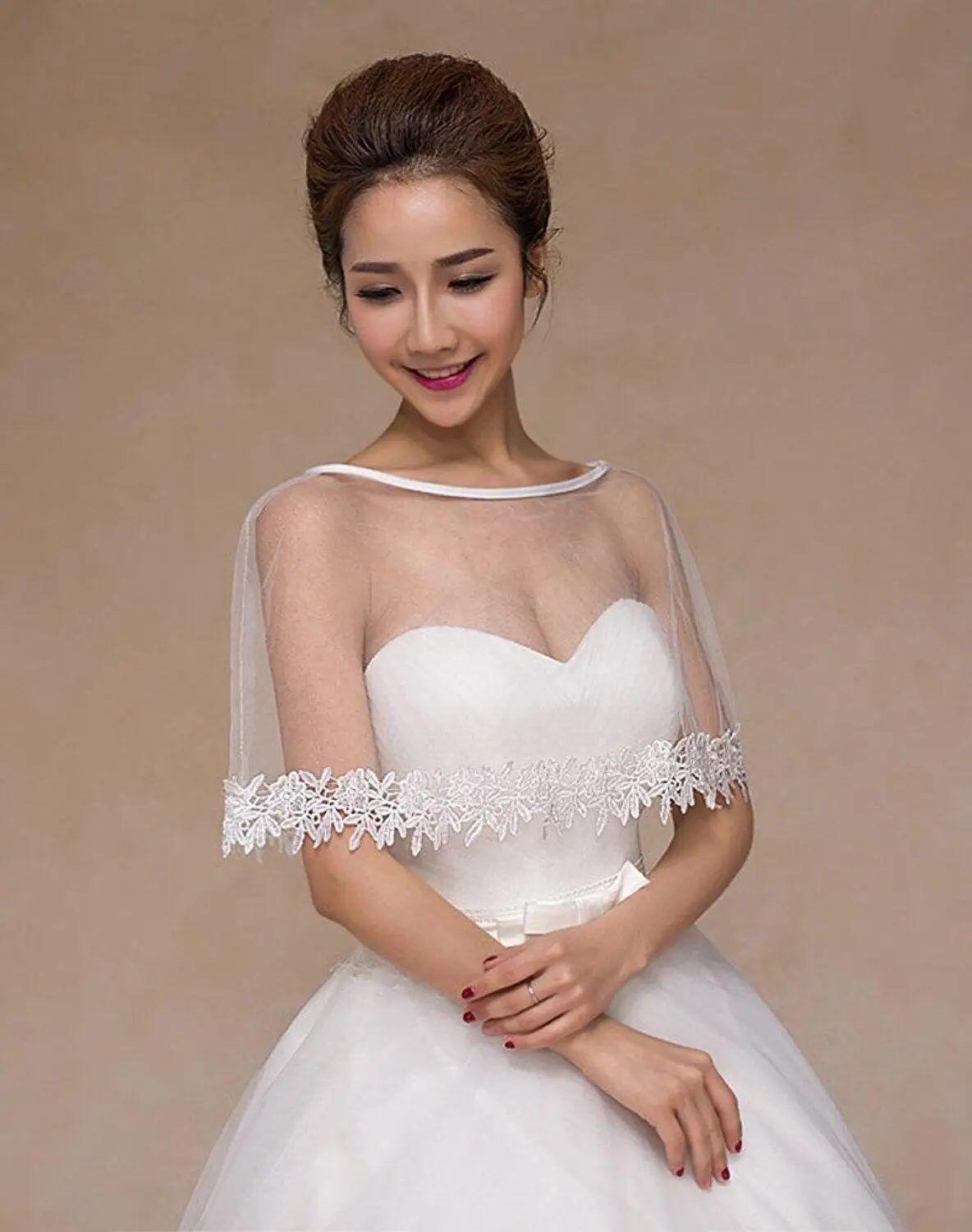 Appliques Lace Bridal Scarfs Boleros Tulle Cape Ivory Wedding Jackets Wraps Accessories In Stock | Свадьбы и торжества