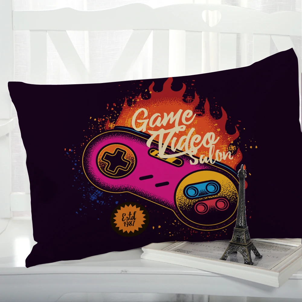 

1pc Cartoon Gamepad Children's Pillow cover Pillow case Bedding Pillowcase Pillowcovers decorative 3D for kids baby fire