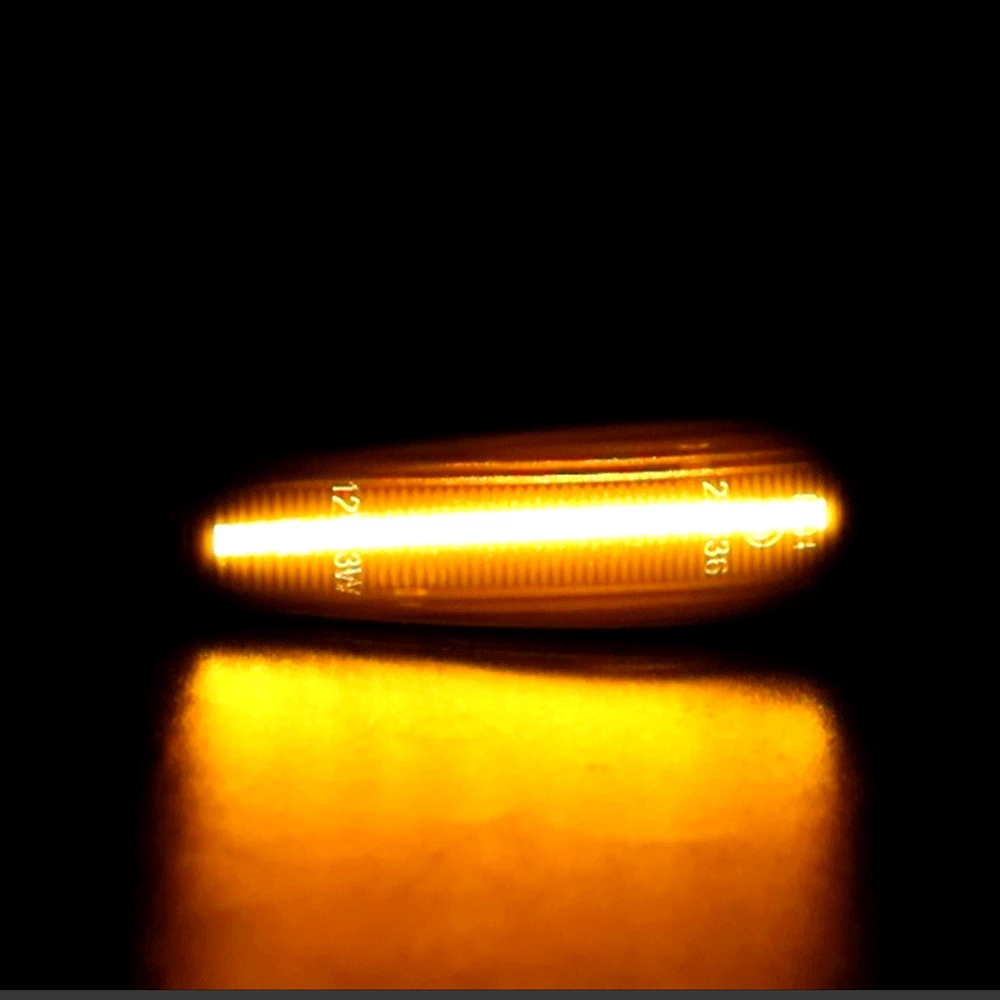 2 шт. Янтарный Динамический светодиодный боковой маркер для крыла поворотный