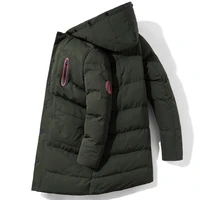 2021 winter mens cotton padded jacket mid length plus thick cotton padded jacket multi pocket padded jacket mens casual coat