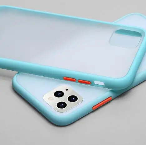 Чехол для телефона для iPhone 11 Pro X XR XS Max 7 8 Plus, роскошный Контрастный ЦВЕТНОЙ каркас, матовый жесткий защитный чехол для iPhone 11 - Цвет: ERHY-sky blue