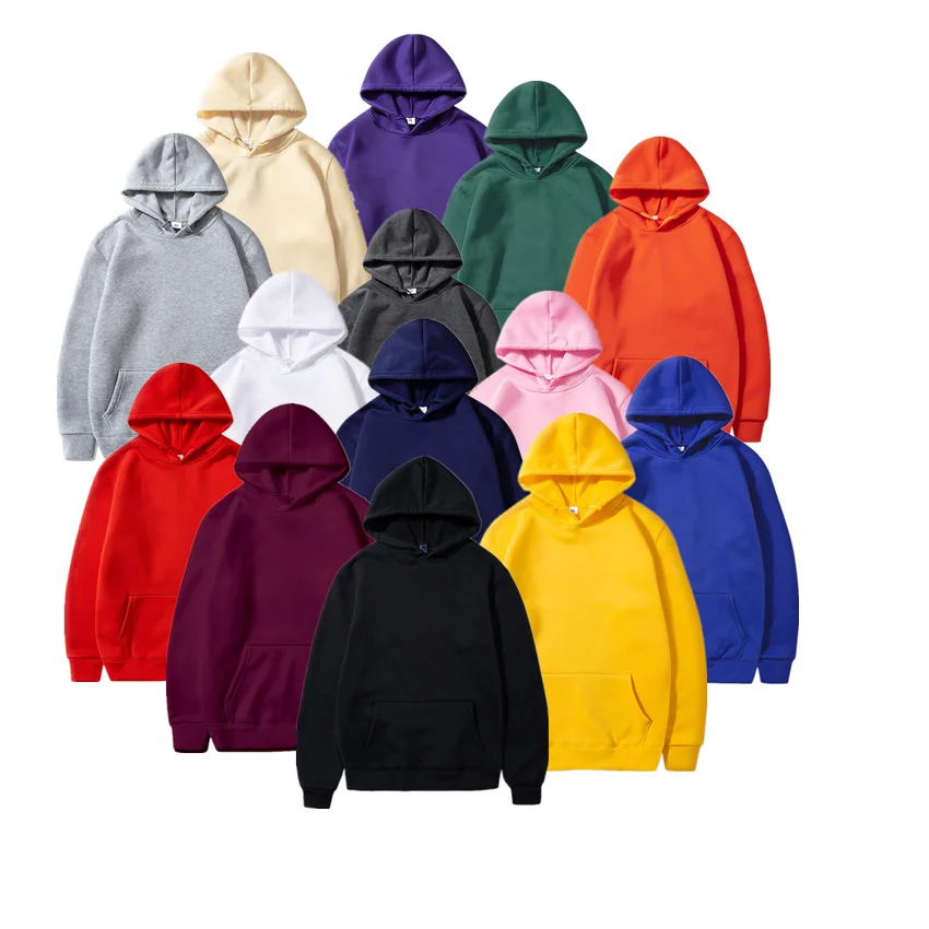 

17 Color Brand Men Hoodie 2021 Autumn Winter Hip Hop Streetwear Mens Womans Pullover Sweatshirts Hoodies Solid Color Hoodie Male