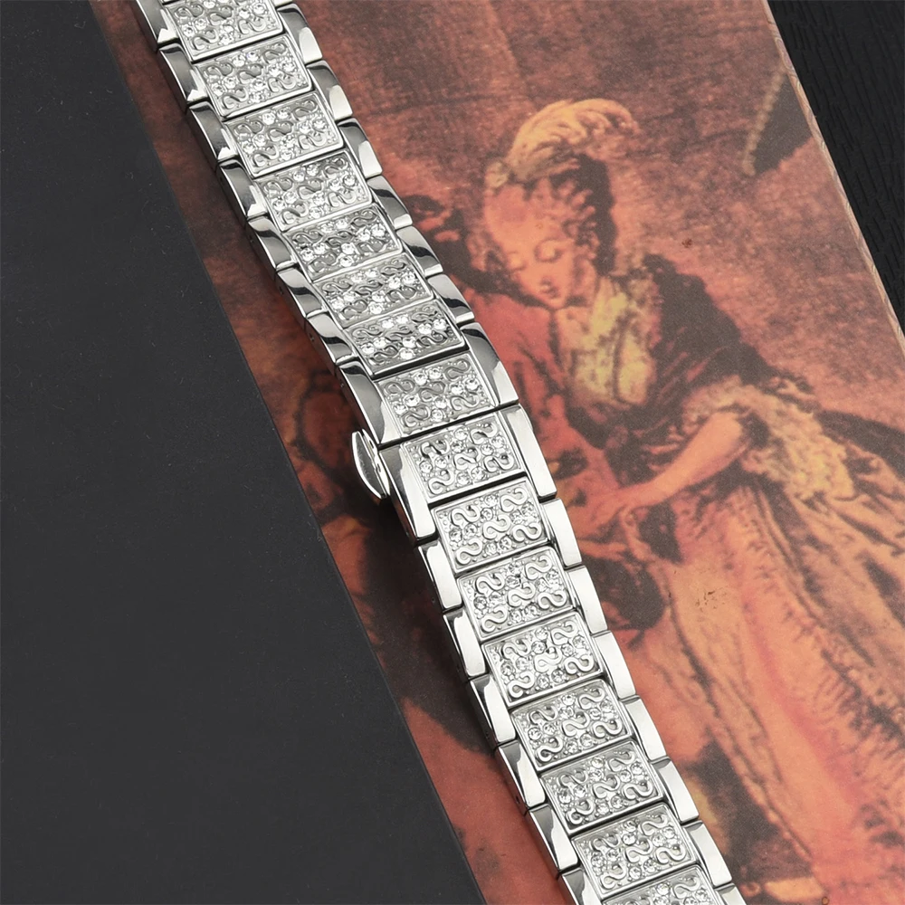 Bling Watch Band Compatible for Apple Series 5/4/3/2/1 Metal Jewelry with Rhinestone part 38mm | Наручные часы