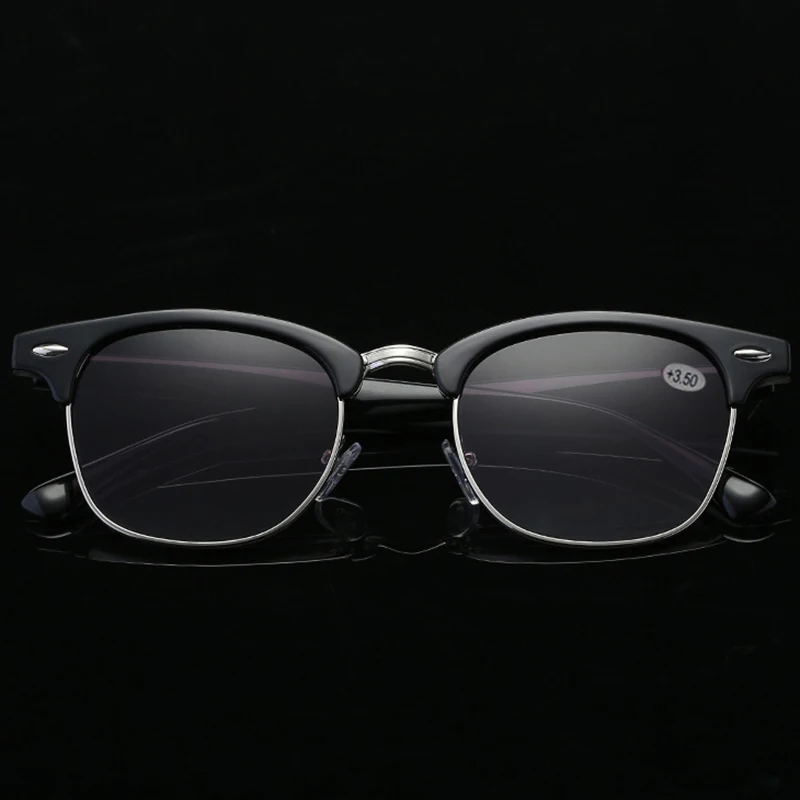 Очки солнцезащитные мужские для чтения при близорукости с серыми градиентными