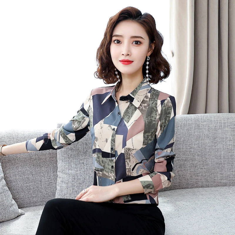 New Women Elegant Blouses Printed Korean Spring Autumn Blouse Women's Long Sleeve Shirts Female Clothing Tops Blusas Mujer