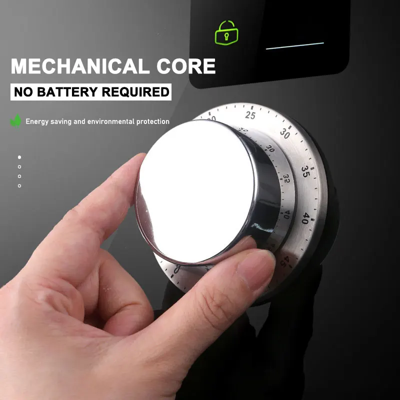 magnetic kitchen timer mechanical alarm clock timer retro stainless steel time cooking food tools home countdown gadget timer free global shipping