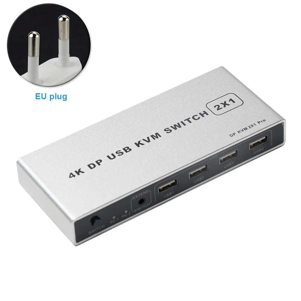 

Stable 1 Out USB 4K 60Hz Dual Port KVM Switch Connection Plug And Play Computer Controller Mouse Support VGA Monitor Displayport