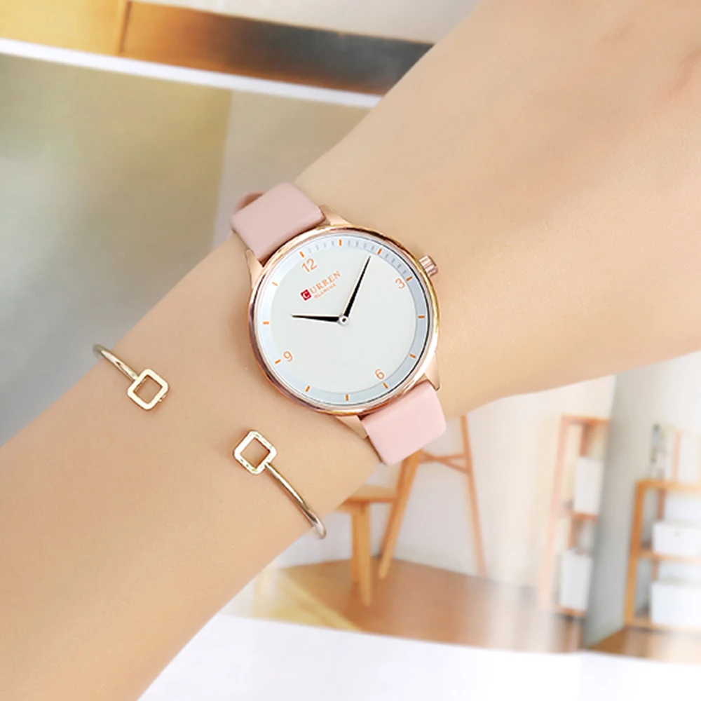 Женские часы CURREN модный дизайн женские простые наручные для девушек кварцевые