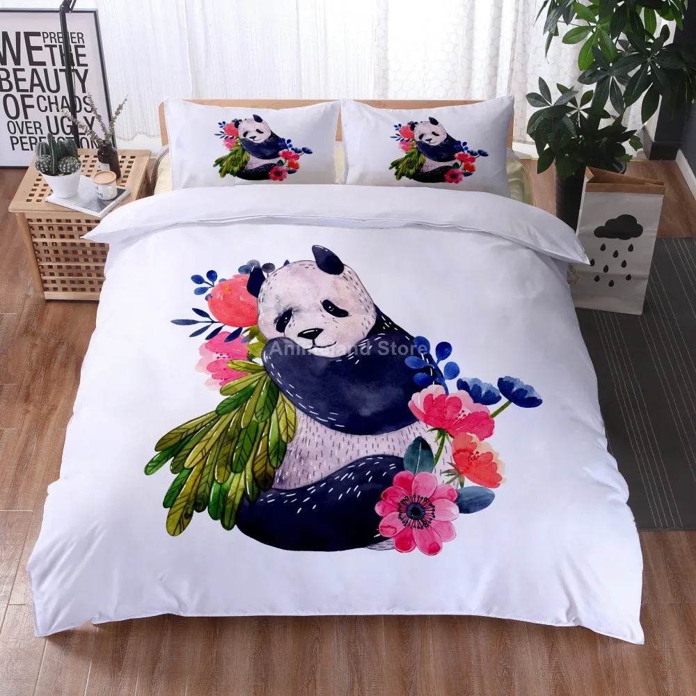

Cartoon Panda Animal 3D Print Comforter Bedding Set Cute Kids Duvet Cover Sets Pillowcase Twin Full Queen King Size Home Textile