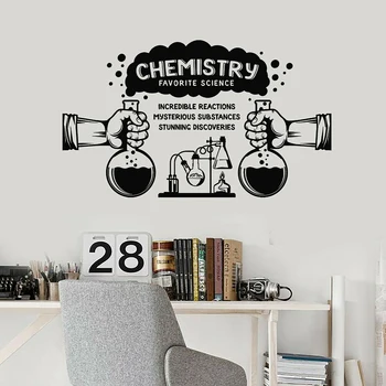 Science Wall Decal Chemistry Lab Discoveries Substances Vinyl Wall Stickers for School Chemistry Lab Decoration Poster X577