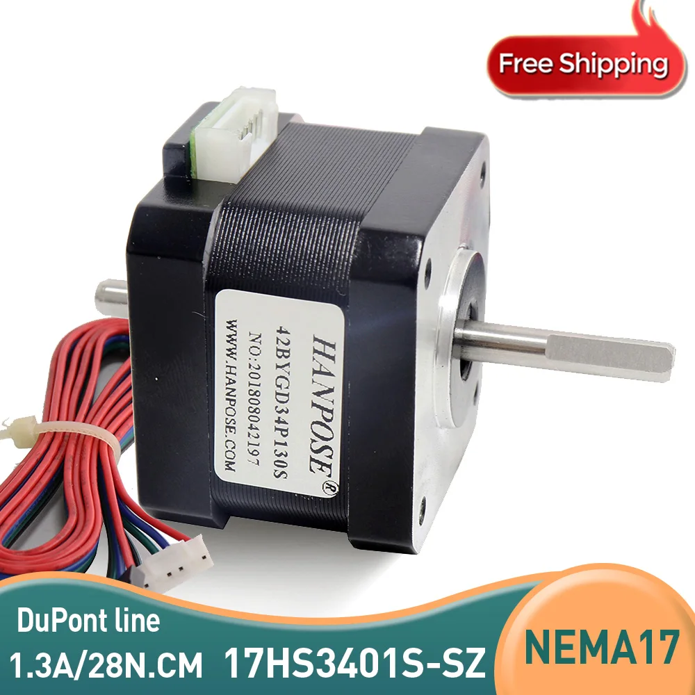Nema 17 шаговый двигатель 42 двухшаговый 42BYGH 1.3A (17HS3401S) два двигателя aixs 4 свинцовый