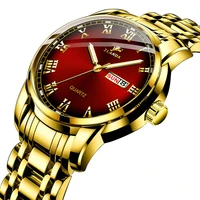 brand watch for men luxury waterproof watch date week gold clock watch men quartz wristwatch for business stainless steel watch