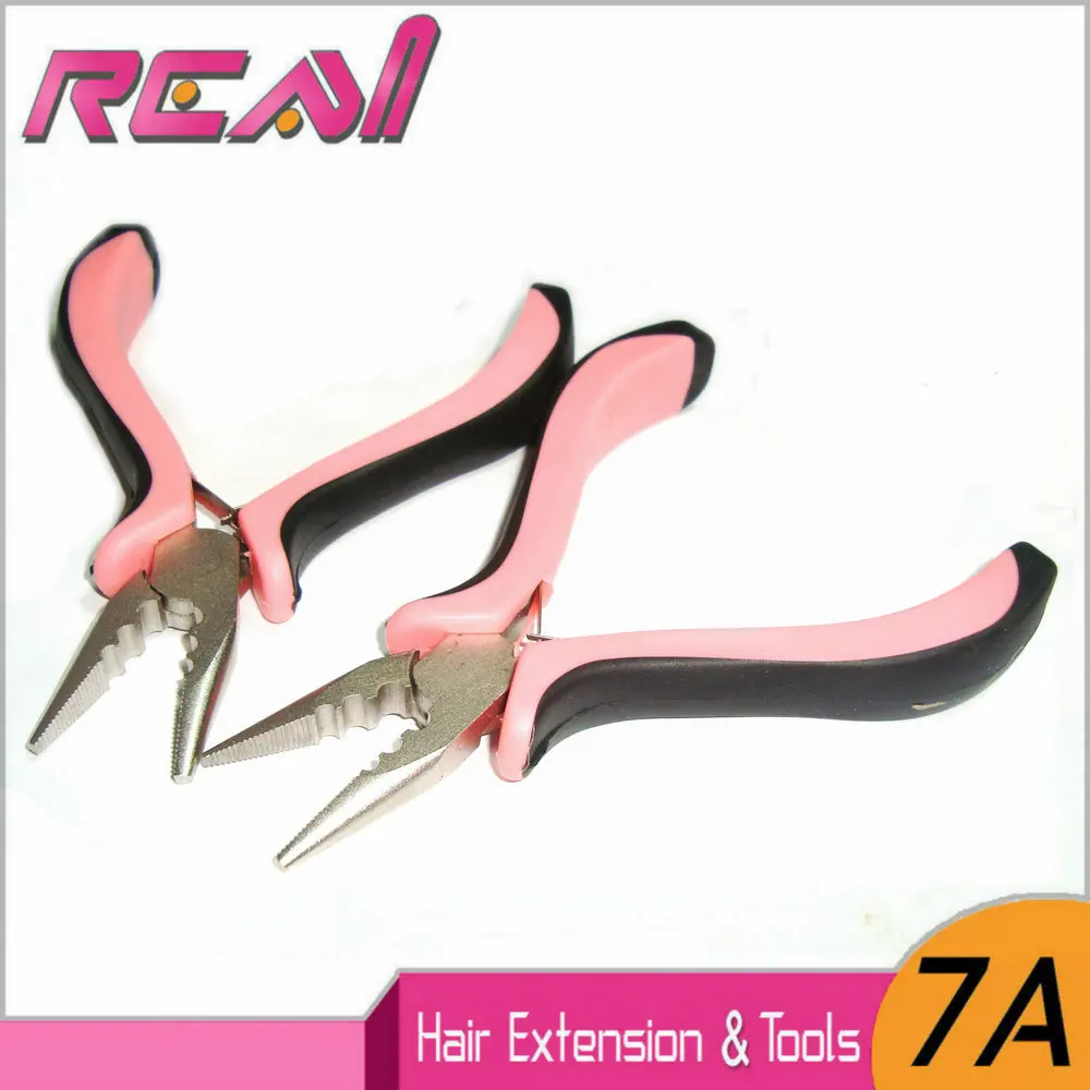 

1PC Professional Stainless Steel Hair Pliers Black And Pink Handle Micro Ring Opener And Closer Hair Extensions Hair Pliers