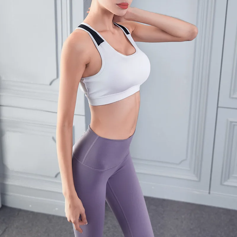 2020 двухцветный строченный женский спортивный топ бюстгальтер новая спортивная