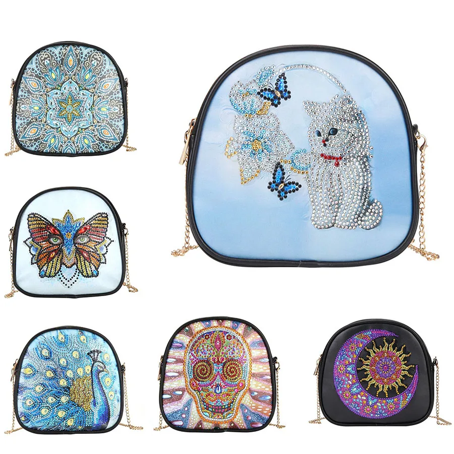 

5D DIY Diamond Painting Wallet Chain Shoulder Bag Leather Women Clutch Coin Purse Cosmetic Storage Bag Gift for Women Girls